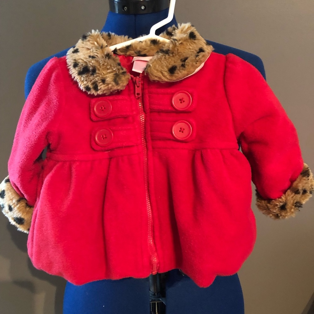 Baby Girls Faux Fur Trimmed Winter Coat